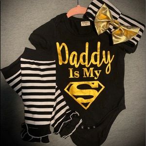 Daddy is my superman matching set 3-6 month